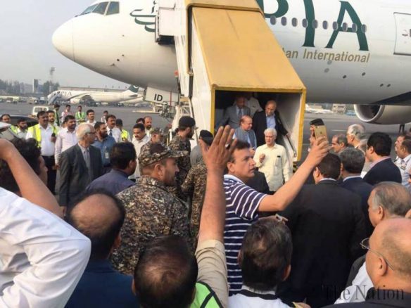 nawas sharif reached islamabad