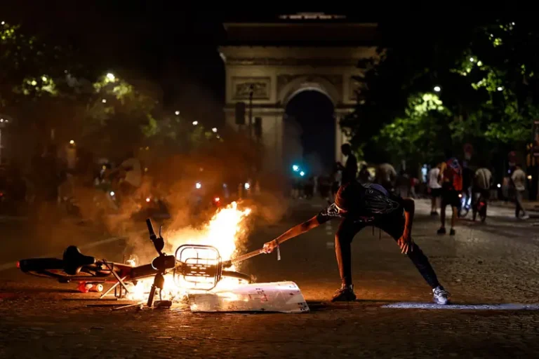 france burning football match
